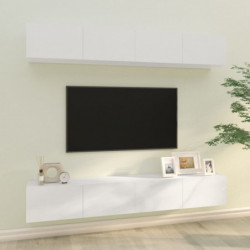 TV-Wandschränke 4 Stk. Hochglanz-Weiß 100x30x30 cm