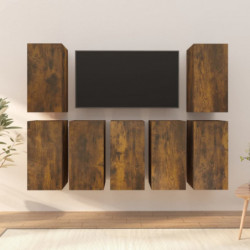 TV-Schränke 7 Stk. Räuchereiche 30,5x30x60 cm Holzwerkstoff