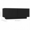 TV-Schrank Schwarz 100x35x40 cm Holzwerkstoff