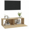 TV-Wandschränke 2 Stk. Sonoma-Eiche 100x30x30 cm Holzwerkstoff