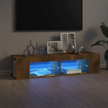 TV-Schrank mit LED-Leuchten Räuchereiche 135x39x30 cm