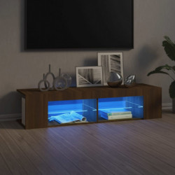 TV-Schrank mit LED-Leuchten Braun Eiche 135x39x30 cm