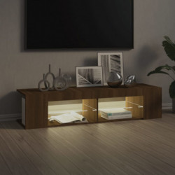 TV-Schrank mit LED-Leuchten Braun Eiche 135x39x30 cm