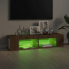 TV-Schrank mit LED-Leuchten Braun Eiche 135x39x30 cm