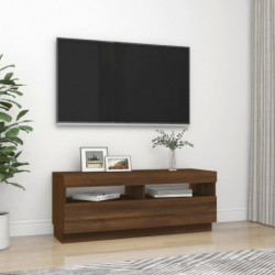 TV-Schrank mit LED-Leuchten Braun Eichen-Optik 100x35x40 cm