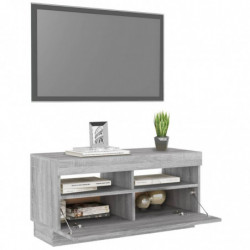 TV-Schrank mit LED-Leuchten Grau Sonoma 80x35x40 cm