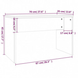 Schminkhocker Hochglanz-Weiß 70x35x45 cm Holzwerkstoff