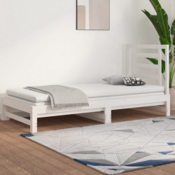 Tagesbett Ausziehbar Weiß 2x(90x200) cm Massivholz Kiefer