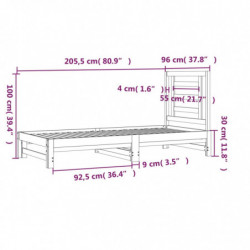 Tagesbett Ausziehbar Grau 2x(90x200) cm Massivholz Kiefer