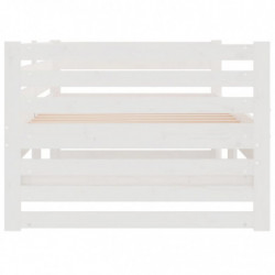 Tagesbett Ausziehbar Weiß 2x(90x190) cm Massivholz Kiefer