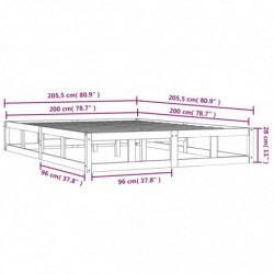 Massivholzbett Weiß 200x200 cm