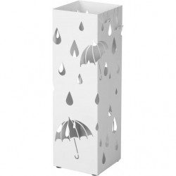 SONGMICS Schirmständer mit Haken und Tropfschale Ständerhalter für Gehstöcke/Wanderstöcke 49 cm x 15,5 cm quadratisch LUC49W