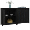 Sideboards 2 Stk. Schwarz 70x35x80 cm Massivholz Kiefer