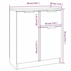 Sideboards 2 Stk. Weiß 60x30x70 cm Holzwerkstoff