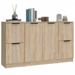 Sideboards 3 Stk. Sonoma-Eiche Holzwerkstoff