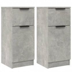 Sideboards 2 Stk. Betongrau 30x30x70 cm Holzwerkstoff