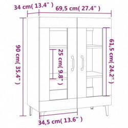 Sideboard Hochglanz-Weiß 69,5x34x90 cm Holzwerkstoff