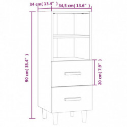 Sideboard Schwarz 34,5x34x90 cm Holzwerkstoff