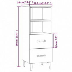 Sideboard Weiß 34,5x34x90 cm Holzwerkstoff