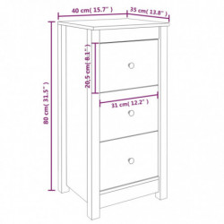 Sideboards 2 Stk. Weiß 40x35x80 cm Massivholz Kiefer