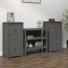 Sideboards 2 Stk. Grau 40x35x80 cm Massivholz Kiefer