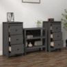 Sideboards 2 Stk. Grau 40x35x80 cm Massivholz Kiefer