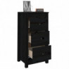 Sideboard Schwarz 40x35x80 cm Massivholz Kiefer