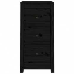 Sideboard Schwarz 40x35x80 cm Massivholz Kiefer