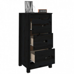 Sideboards 2 Stk. Schwarz 40x35x80 cm Massivholz Kiefer