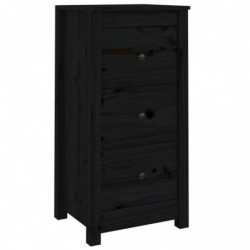 Sideboards 2 Stk. Schwarz 40x35x80 cm Massivholz Kiefer