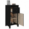 Sideboards 2 Stk. Schwarz 40x35x80 cm Massivholz Kiefer