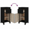 Sideboards 2 Stk. Schwarz 40x35x80 cm Massivholz Kiefer