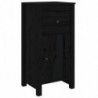 Sideboards 2 Stk. Schwarz 40x35x80 cm Massivholz Kiefer