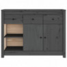 Sideboard Grau 100x35x74 cm Massivholz Kiefer