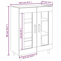 Sideboard Grau Sonoma 69,5x34x90 cm Holzwerkstoff