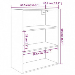 Hängeschrank Räuchereiche 69,5x32,5x90 cm