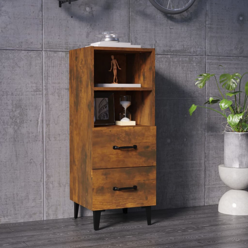 Sideboard Räuchereiche 34,5x34x90 cm Holzwerkstoff