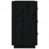 Sideboard Schwarz 80x40x75 cm Massivholz Kiefer