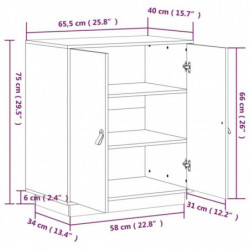 Sideboard Grau 65,5x40x75 cm Massivholz Kiefer