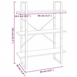 Bücherregal 5 Fächer Grau Sonoma 80x30x175 cm Holzwerkstoff