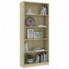 Bücherregal 5 Fächer Sonoma-Eiche 80x24x175 cm Holzwerkstoff