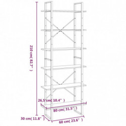 Hochschrank Grau Sonoma 80x30x210 cm Holzwerkstoff