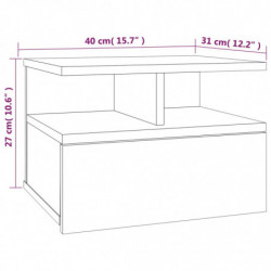 Nachttisch 2Stk. Hängend Grau Sonoma 40x31x27 cm Holzwerkstoff