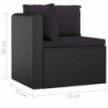 9-tlg. Garten-Lounge-Set mit Auflagen Poly Rattan Schwarz