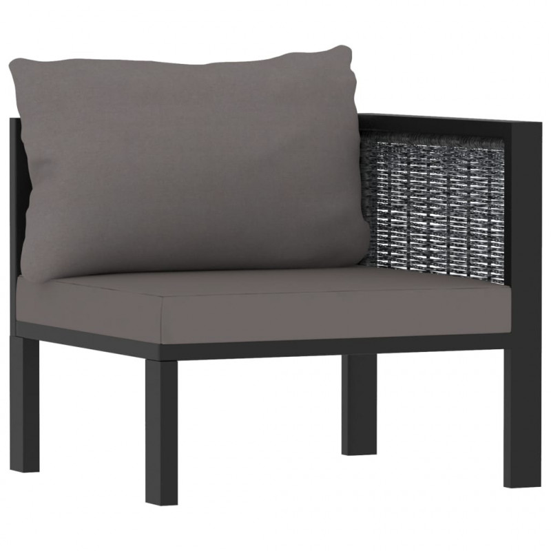 Sofa-Eckelement mit Linker Armlehne Poly Rattan Anthrazit