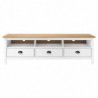 TV-Schrank Hill Range Weiß 158×40×47 cm Kiefer Massivholz