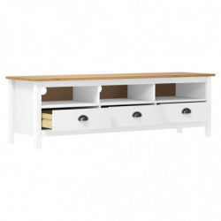 TV-Schrank Hill Range Weiß 158×40×47 cm Kiefer Massivholz