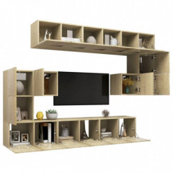 10-tlg. TV-Schrank-Set Sonoma-Eiche Holzwerkstoff