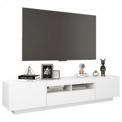 TV-Schrank mit LED-Leuchten Weiß 180x35x40 cm