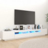 TV-Schrank mit LED-Leuchten Weiß 260x35x40cm